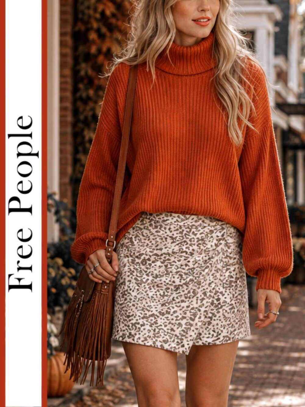 Free People | 'Fake Out' Faux Leather Animal Print Skirt